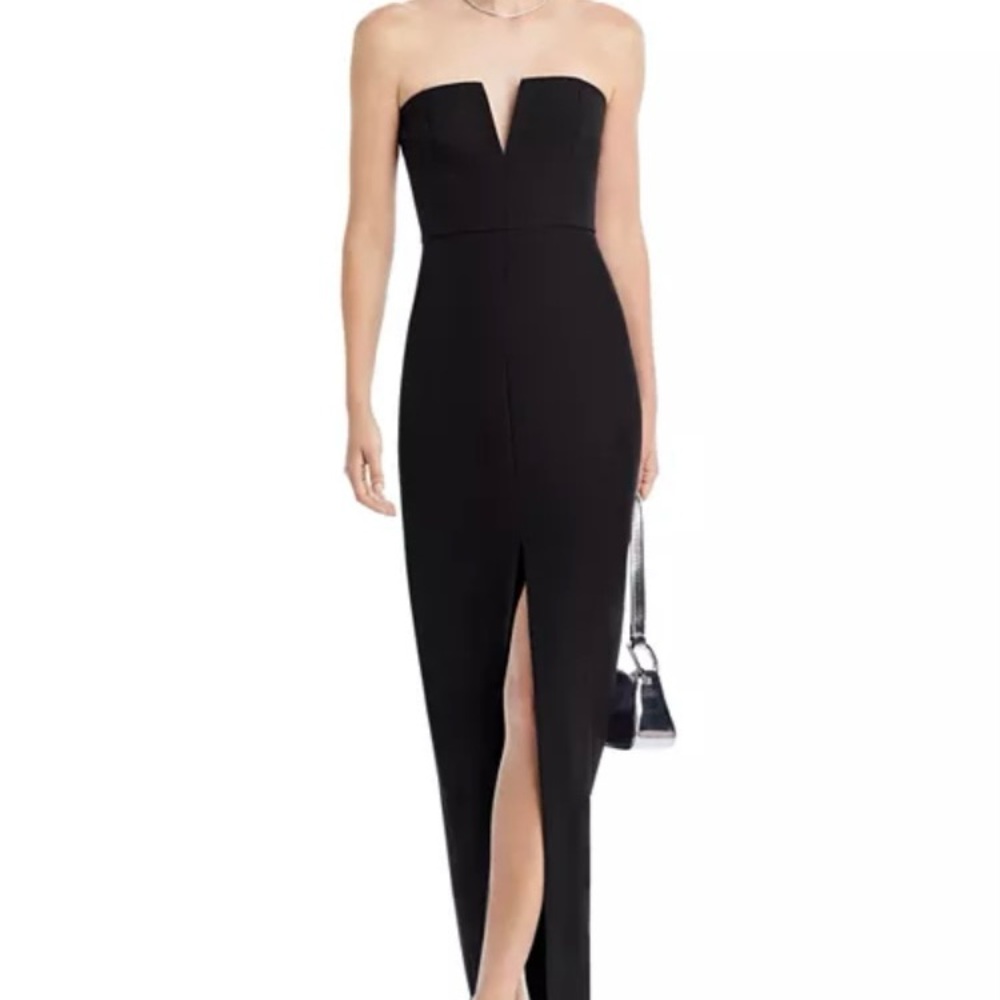 BGBG Black Strapless Crepe Dress, Size 6